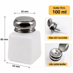 Bình Đựng Cồn Nhấn Chống Tĩnh Điện 100ml Nắp Inox
