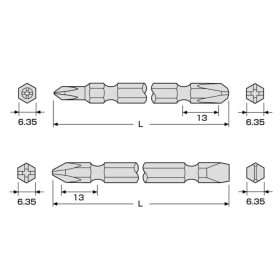 Vỉ 2 Mũi Vít 2 Đầu Anex AHPM-1326S